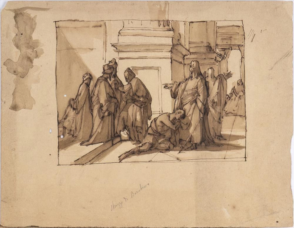 Studio per l'espulsione dei mercanti dal tempio - attribuito